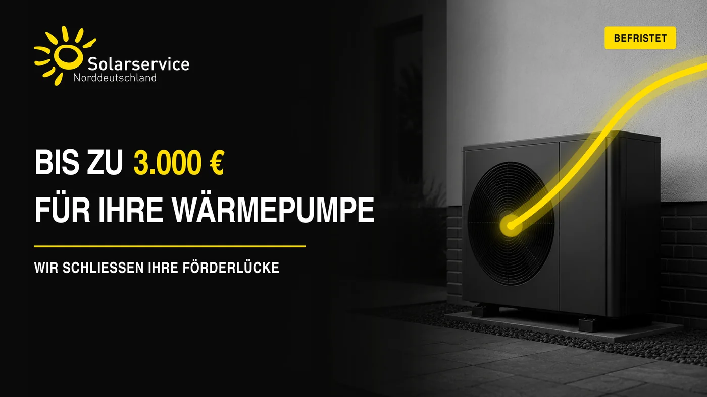 Wärmepumpe an einer Hauswand mit gelber Wärmespur